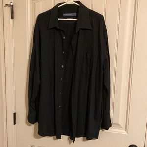 Perry Ellis Portfolio Black Button Down Long Sleeve Shirt